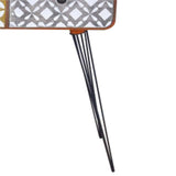 Console Table with 3 Drawers Brown - Top-Down View