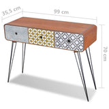 Console Table with 3 Drawers Brown