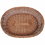 Willow Dog Basket/Pet Bed Natural 90 cm - Top-Down View