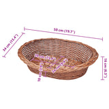 Willow Dog Basket/Pet Bed Natural 50 cm - 45-Degree Angle