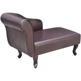 Chaise Longue Brown Faux Leather - Side View