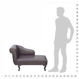 Chaise Longue Brown Faux Leather - 45-Degree Angle