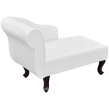 Chaise Longue White Faux Leather - Side View