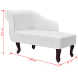 Chaise Longue White Faux Leather - Rear View