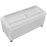 Storage Ottoman Artificial Leather White - Close-Up Angle
