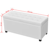 Storage Ottoman Artificial Leather White - Extra Image