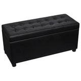 Storage Ottoman Artificial Leather Black - Front View