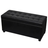 Storage Ottoman Artificial Leather Black - Side View