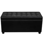 Storage Ottoman Artificial Leather Black