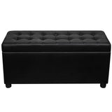 Storage Ottoman Artificial Leather Black - Top-Down View
