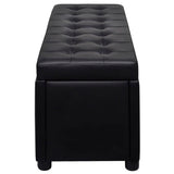 Storage Ottoman Artificial Leather Black - 45-Degree Angle