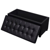 Storage Ottoman Artificial Leather Black - Rear View