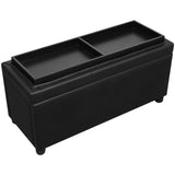 Storage Ottoman Artificial Leather Black - Close-Up Angle