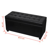 Storage Ottoman Artificial Leather Black - Extra Image