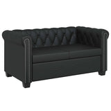 Chesterfield 2-Seater Artificial Leather Black - Front View