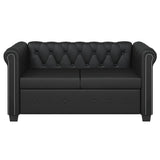 Chesterfield 2-Seater Artificial Leather Black - Side View