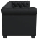 Chesterfield 2-Seater Artificial Leather Black - Top-Down View