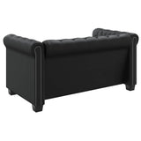 Chesterfield 2-Seater Artificial Leather Black - 45-Degree Angle