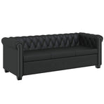 Chesterfield 3-Seater Artificial Leather Black