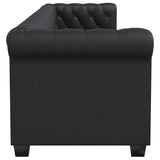 Chesterfield 3-Seater Artificial Leather Black