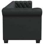 Chesterfield 3-Seater Artificial Leather Black