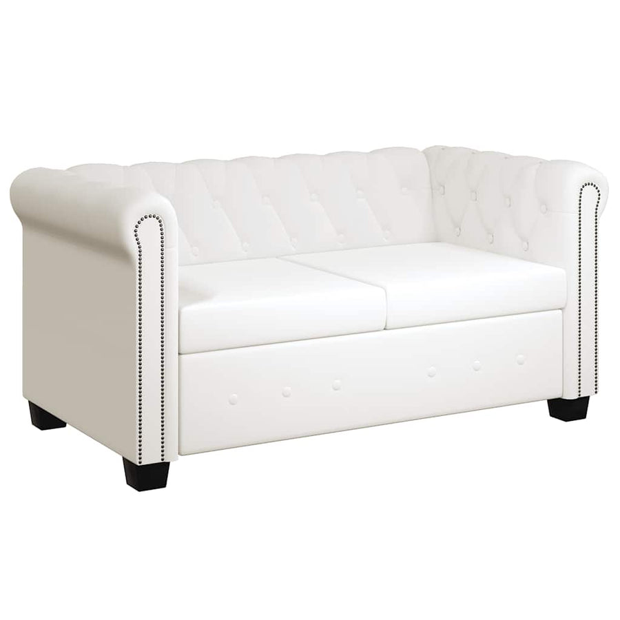 Chesterfield 2-Seater Artificial Leather White