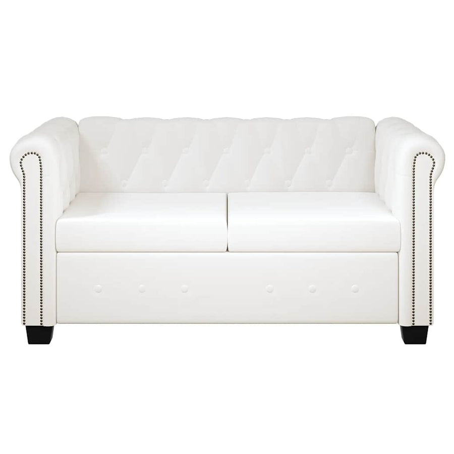 Chesterfield 2-Seater Artificial Leather White