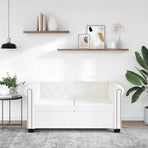 Chesterfield 2-Seater Artificial Leather White