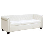 Chesterfield 3-Seater Artificial Leather White
