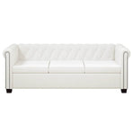 Chesterfield 3-Seater Artificial Leather White