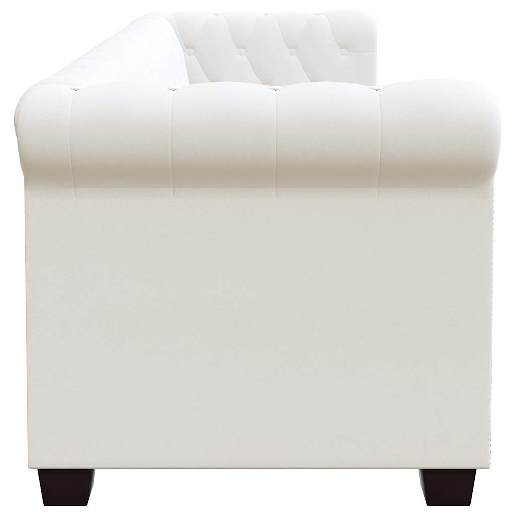 Chesterfield 3-Seater Artificial Leather White