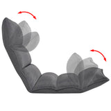 Folding Floor Longue Grey Fabric - Top-Down View