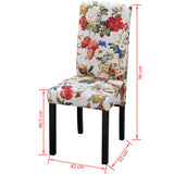 Dining Chairs 4 pcs Multicolour Fabric - Close-Up Angle