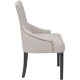 Dining Chairs 2 pcs Cream Grey Fabric - Top-Down View