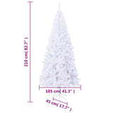 Artificial Christmas Tree with Steel Stand 210 cm 910 Branches - Rear View