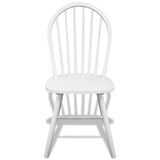 Dining Chairs 6 pcs White Solid Rubber Wood - Side View