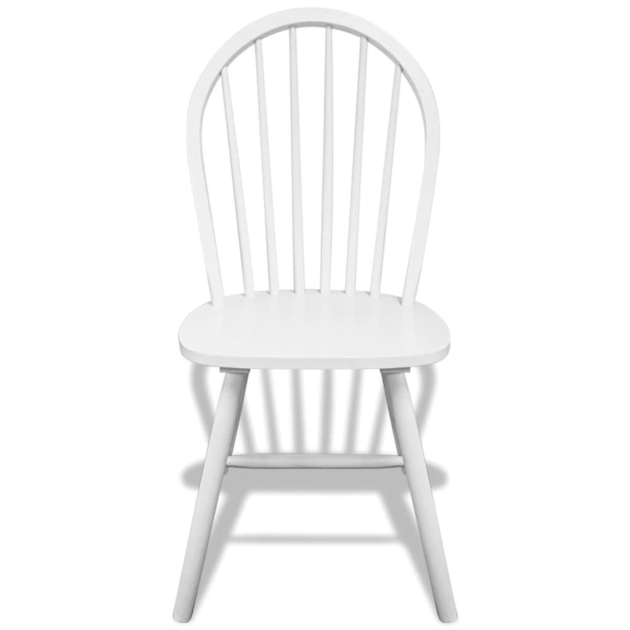 Dining Chairs 6 pcs White Solid Rubber Wood