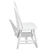 Dining Chairs 6 pcs White Solid Rubber Wood - 45-Degree Angle