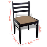 Dining Chairs 6 pcs Brown Solid Wood and Velvet