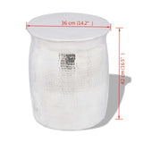 Hammered Aluminium Stool/Side Table Silver - Top-Down View