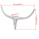 Wall Mounted Aluminium Bull’s Head Decoration Silver 72 cm - 45-Degree Angle