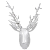 Wall Mounted Aluminium Deer's Head Decoration Silver 62 cm - Side View