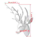 Wall Mounted Aluminium Deer's Head Decoration Silver 62 cm - 45-Degree Angle