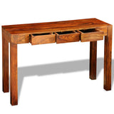 Console Table with 3 Drawers 80 cm Solid Acacia Wood