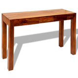 Console Table with 3 Drawers 80 cm Solid Acacia Wood - Low Angle