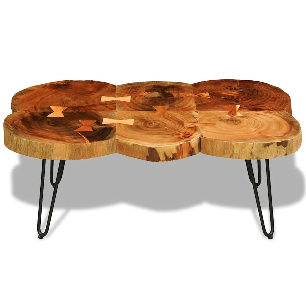 Coffee Table 35 cm 6 Trunks Solid Acacia Wood