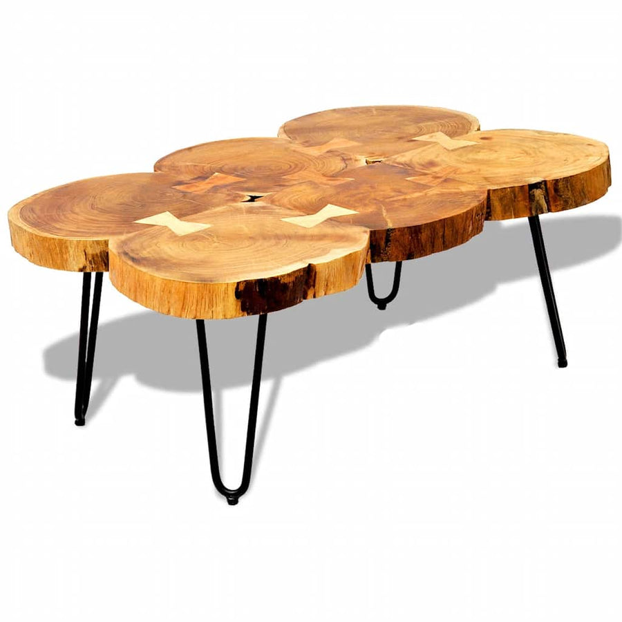 Coffee Table 35 cm 6 Trunks Solid Acacia Wood