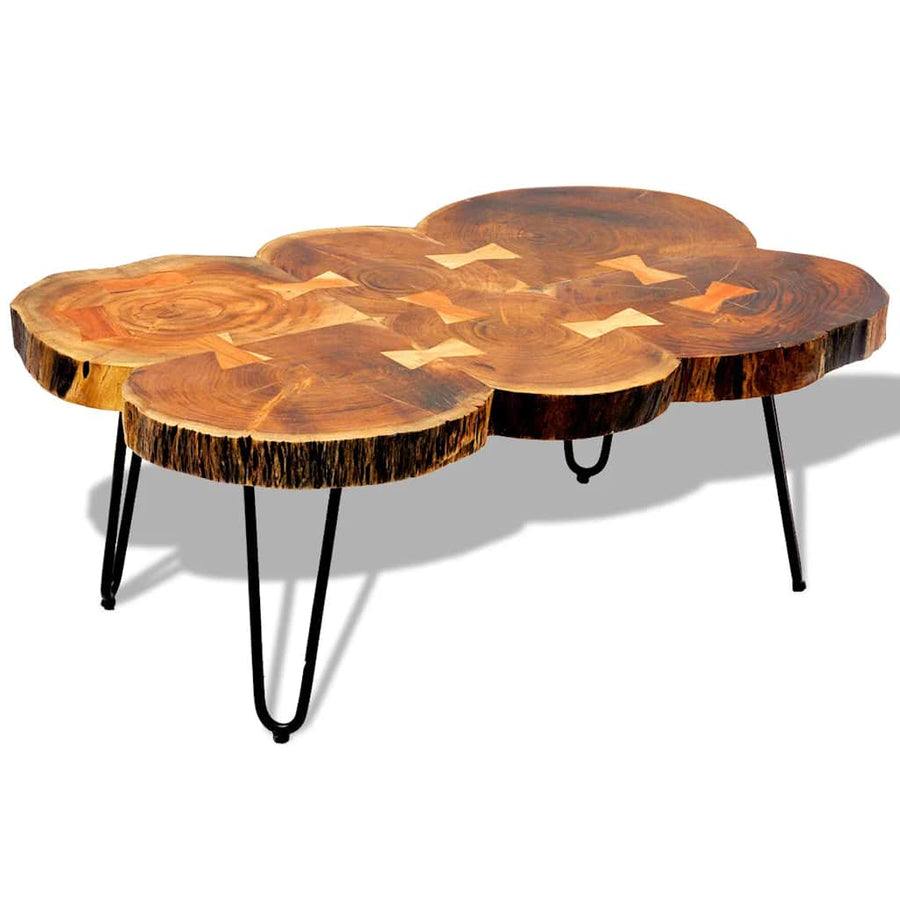 Coffee Table 35 cm 6 Trunks Solid Acacia Wood