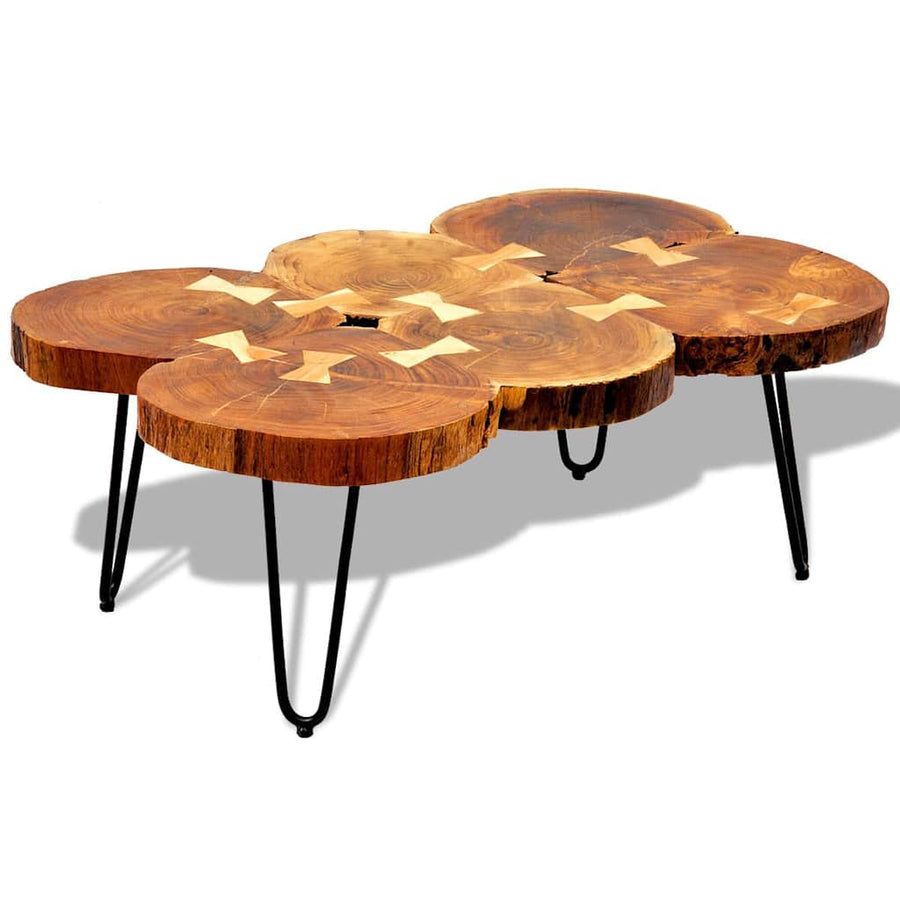 Coffee Table 35 cm 6 Trunks Solid Acacia Wood