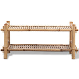 2-Tier Bamboo Shoe Rack - Front View